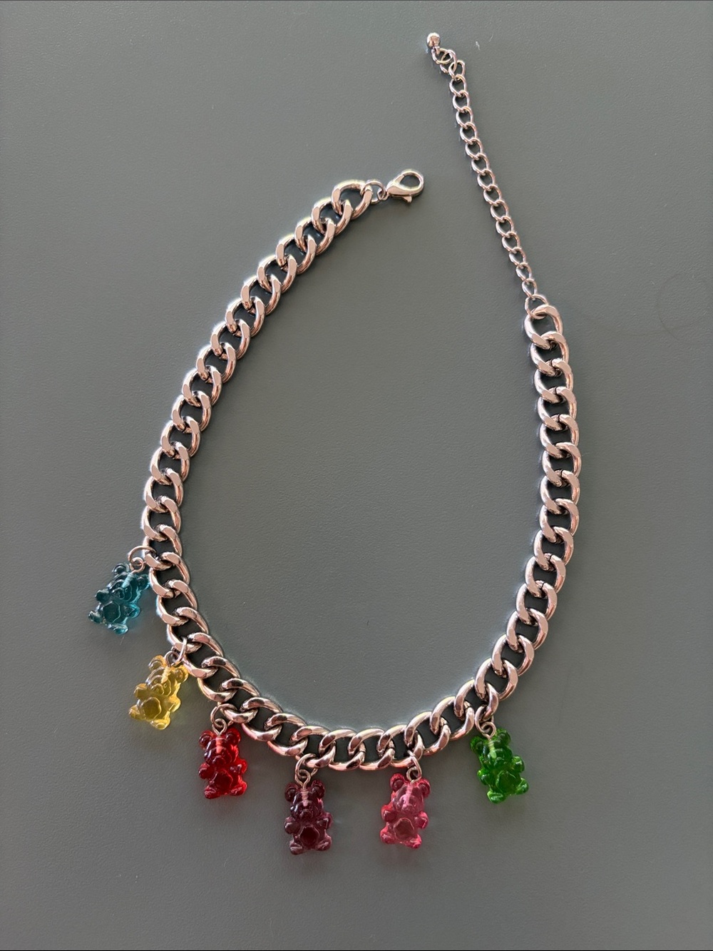 Gummy Bear Charm Chain Necklace - Multicolor